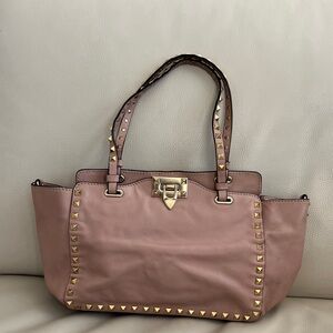 VALENTINO GARAVANI BLUSH LEATHER 2 WAY BAG